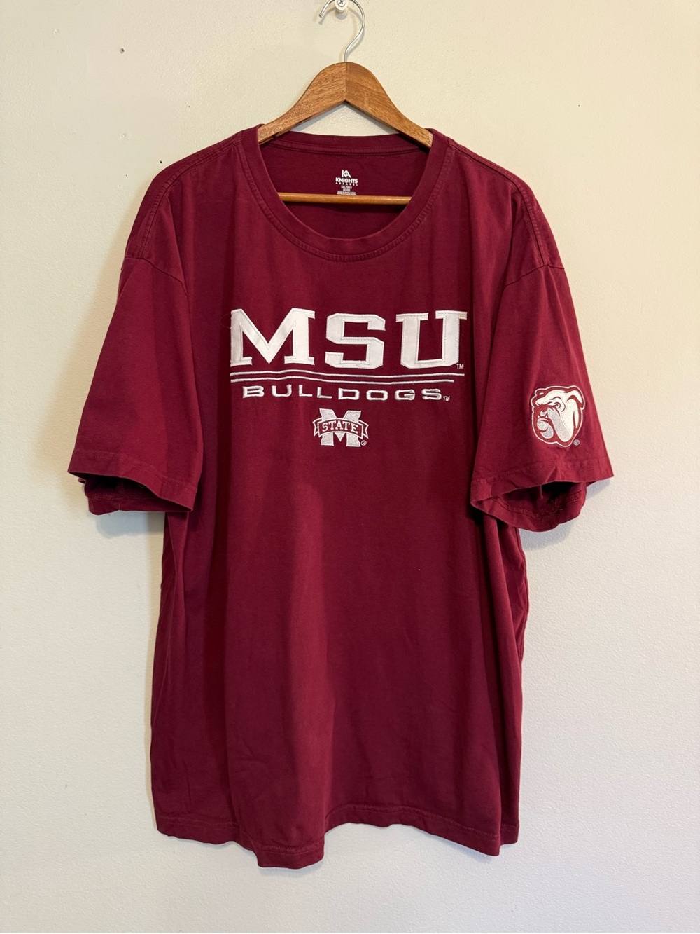 Mississippi State Bulldogs Tshirt 2XL Embroidered Logos Knights Apparel Cotton